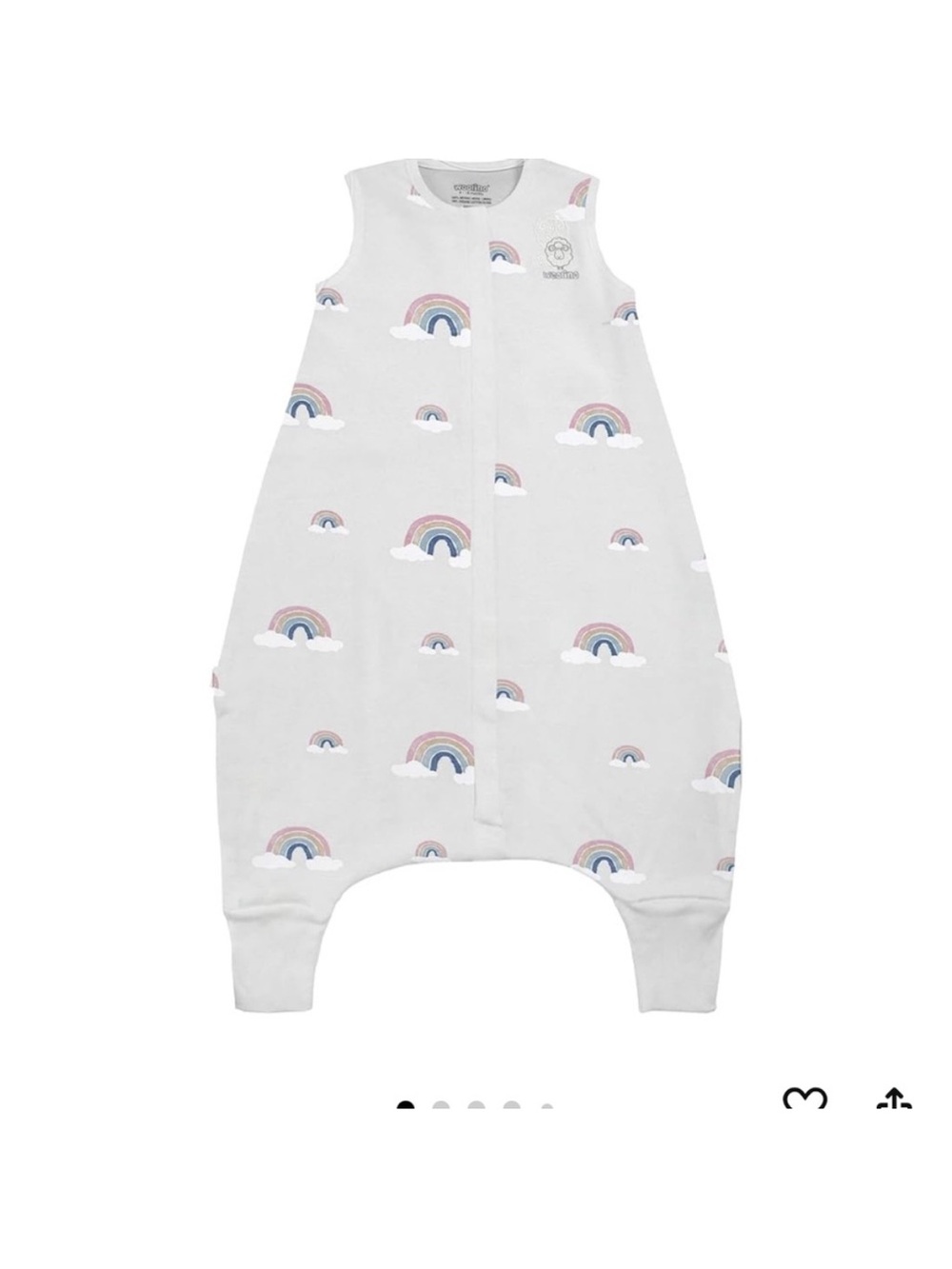 Woolino sleep sack with feet. Size 18-36month in Rainbow